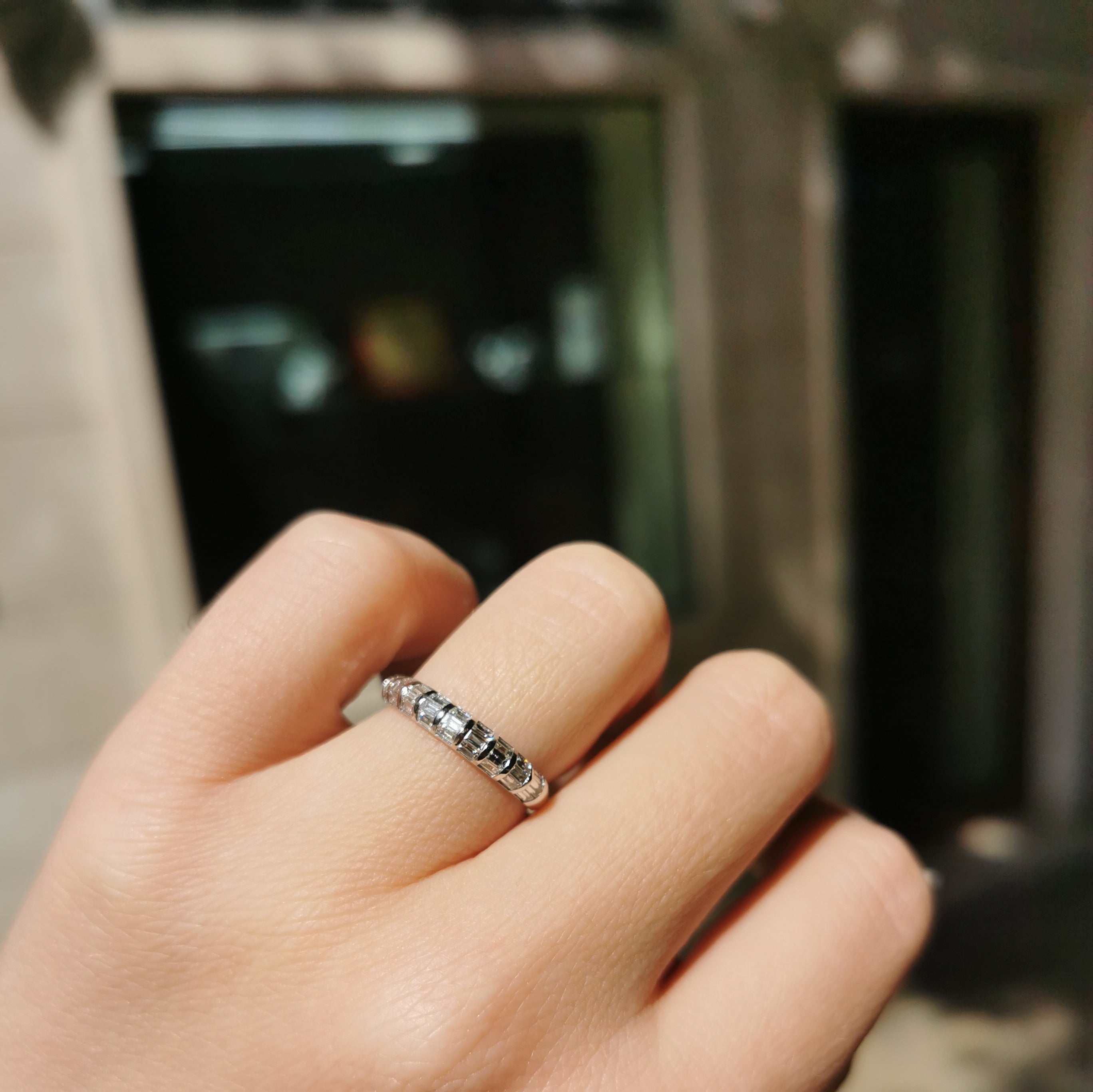 Диамантена халка бяло злато 0.50 карата